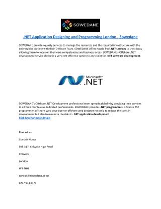 .NET Application Designing and Programming London - Sowedane