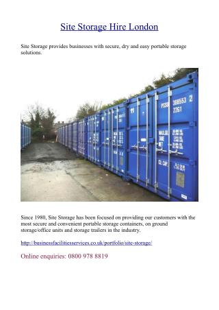 Site Storage Hire London