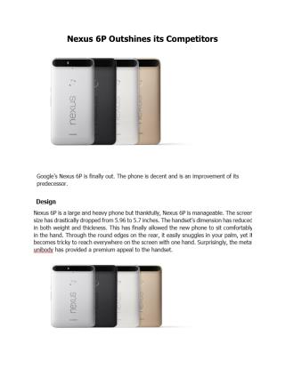 Nexus 6P Outshines its Competitors