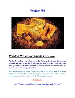 Voodoo Protection Spells For Love
