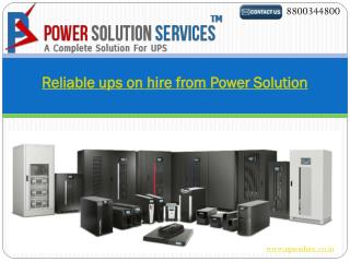 Reliable ups on hire from Power Solution