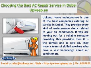 Choosing the Best AC Repair Service in Dubai - Upkeep.ae