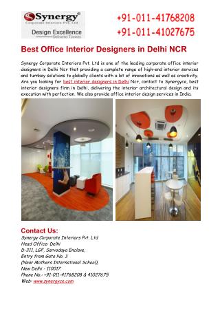 Best Office Interior Designers in Delhi NCR