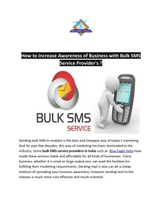 Bulk SMS Service Provider in India
