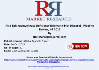 Acid Sphingomyelinase Deficiency Niemann-Pick Disease Pipeline Review H2 2015
