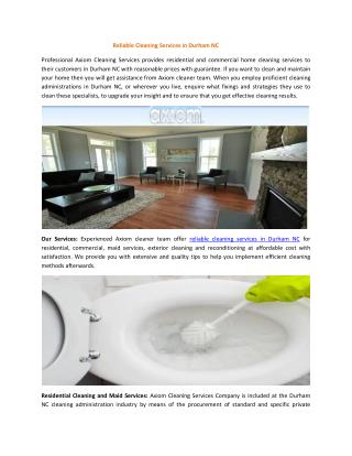 Reliable Cleaning Services in Durham NC
