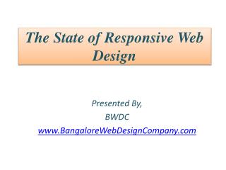 The State of Responsive Web Design