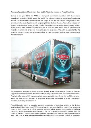 American Association of Respiratory Care- Mobile Marketing Services by Pyramid Logistics