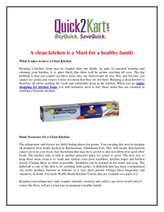 What is takes to have a Clean Kitchen