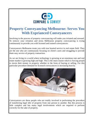 Property Conveyancing Melbourne: Serves You With Exprianced Conveyancers