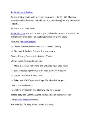 Social Kickstart Review