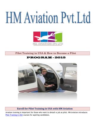 Enroll for Pilot Training in USA with HM Aviation