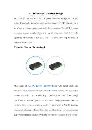 AC DC Power Converter Design