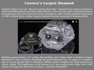 Century’s Largest Diamond
