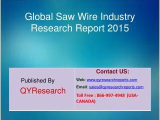 Global Saw Wire Market 2015 Industry Research, Analysis, Study, Insights, Outlook, Forecasts and Growth