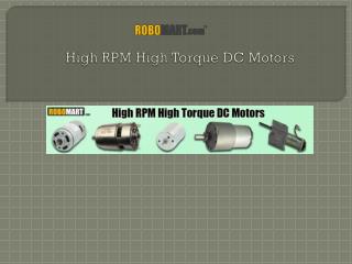 High Rpm High Torque DC Motors