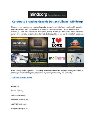 Corporate Branding Graphic Design Fulham - Mindcorp