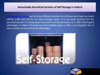 Remarkably Beneficial Services of Self Storage in Oxford