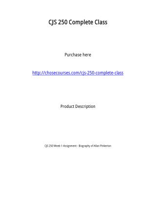 CJS 250 Complete Class