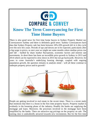 Know The Term Conveyancing for First Time Home Buyers