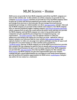 MLM Scores - Home