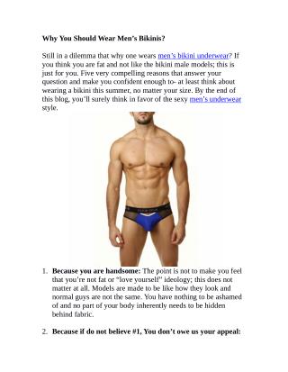 Why You Should Wear Men’s Bikinis?