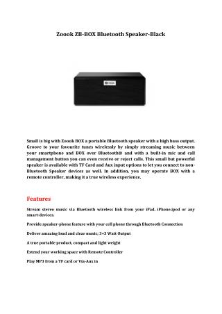Zoook ZB-BOX Bluetooth Speaker-Black