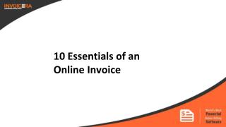 10 Essentials of an Online Invoice