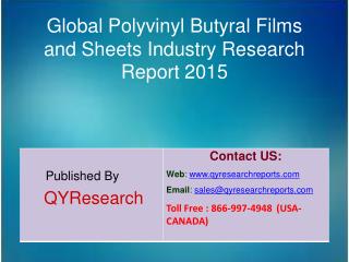 Global Polyvinyl Butyral Films and Sheets Market 2015 Industry Research, Analysis, Study, Insights, Outlook, Forecasts a