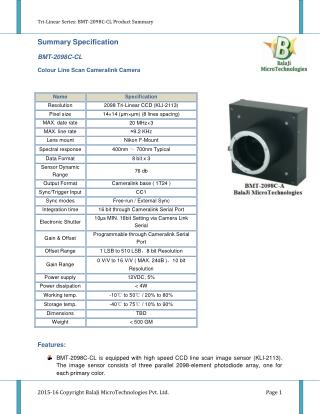 2098 PIXEL RGB LINE SCAN CAMERA | KLI-2113 LINE SCAN CAMERAS