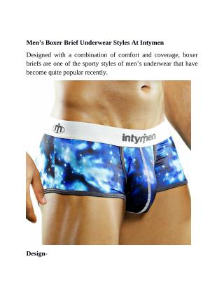 Men’s Boxer Brief Underwear Styles At Intymen