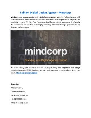 Fulham Digital Design Agency - MIndcorp