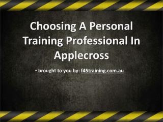 Choosing A Personal Training Professional In Applecross