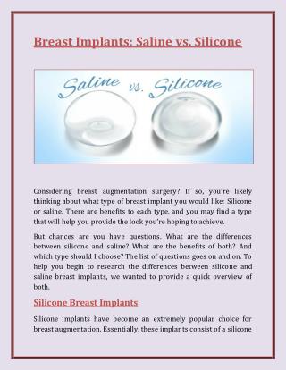 Saline filled breast implants PowerPoint (PPT) Presentations, Saline