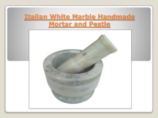 Italian White Marble Handmade Mortar and Pestle set