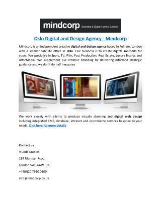 Oslo Digital and Design Agency - Mindcorp