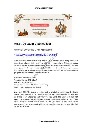 Microsoft MB2-704 exam practice test