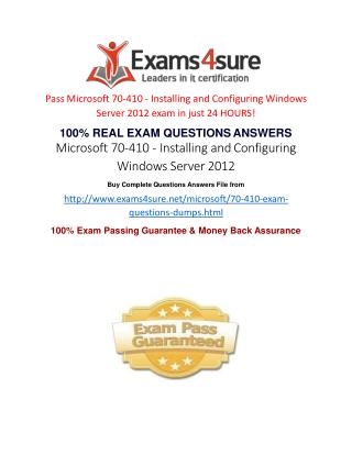 70-410 Practice Exam Questions