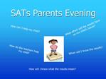 SATs Parents Evening