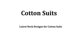 Latest Neck Designs for Cotton Suits