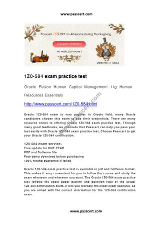 Oracle 1Z0-584 exam practice test