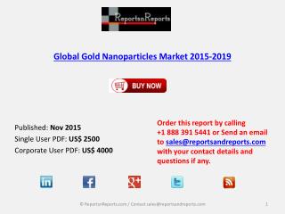 Global Gold Nanoparticles Market Growth Drivers Analysis 2019