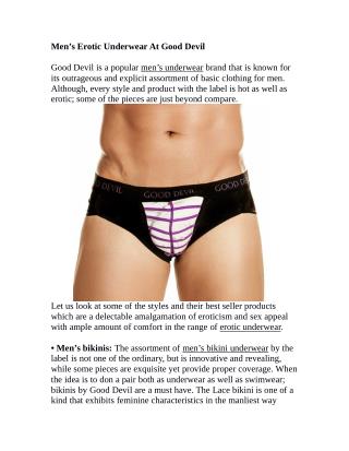 Men’s Erotic Underwear At Good Devil