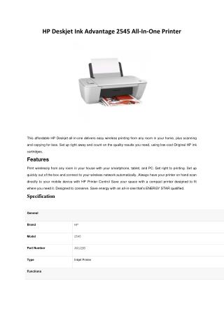HP Deskjet Ink Advantage 2545 All-In-One Printer