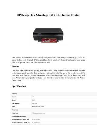 HP Deskjet Ink Advantage 3545 E-All-In-One Printer