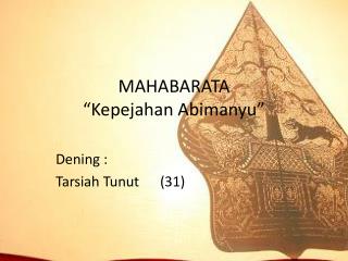WAYANG MAHABARATA