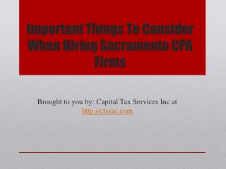 Important Things To Consider When Hiring Sacramento CPA Firms