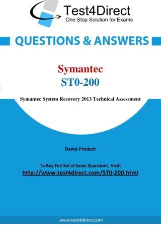 Symantec ST0-200 Test - Updated Demo