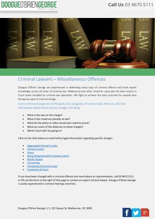 Criminal Lawyers – Miscellaneous Offences