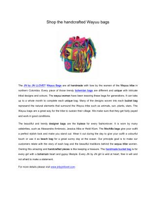 Shop the handcrafted Wayuu bags